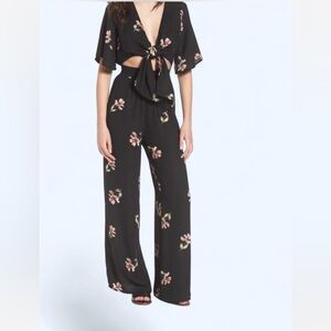Socialite Black Floral Jumpsuit - XS